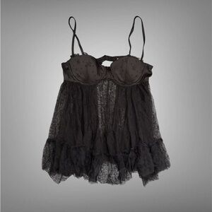 Elegant Black Lace Babydoll Lingerie